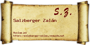 Salzberger Zalán névjegykártya